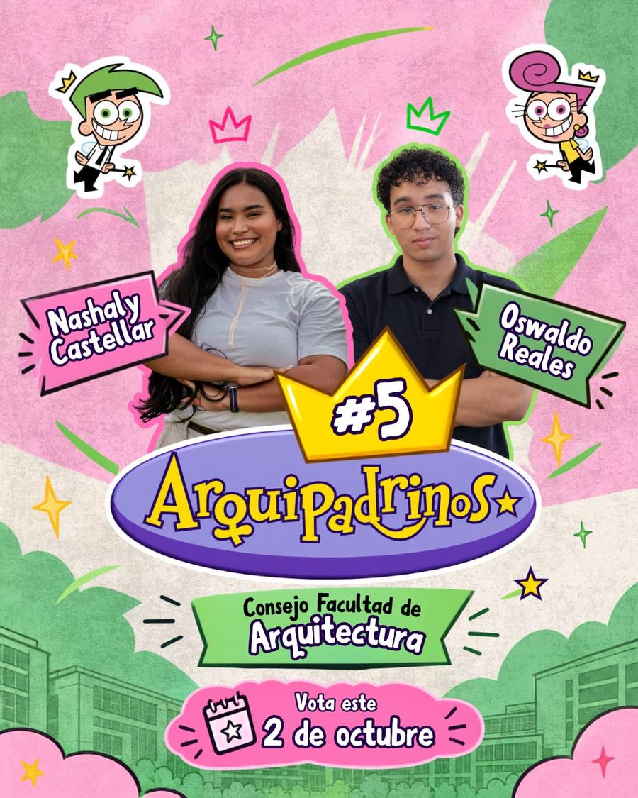 Afiche oficial de Arquipadrinos #5 con Nashaly Castellar y Oswaldo Reales